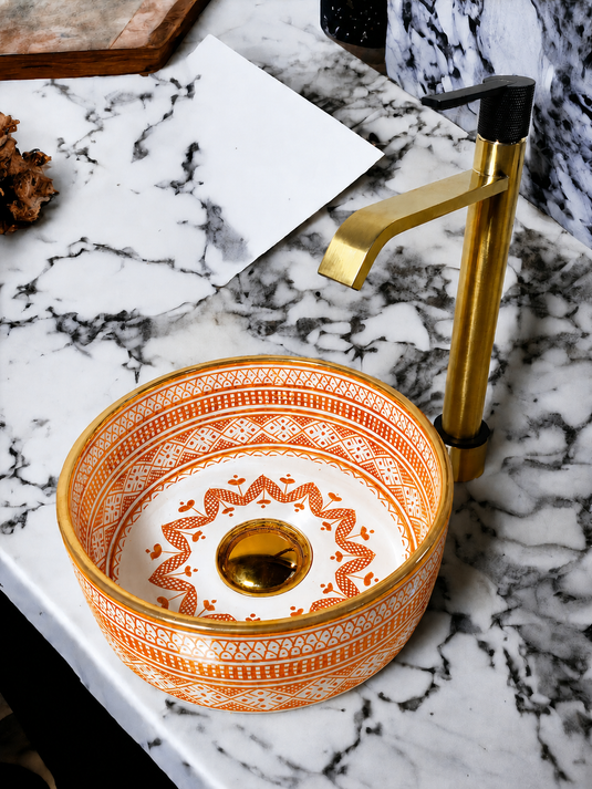 Kingly Brown Moroccan Bathroom and Kitchen Sink