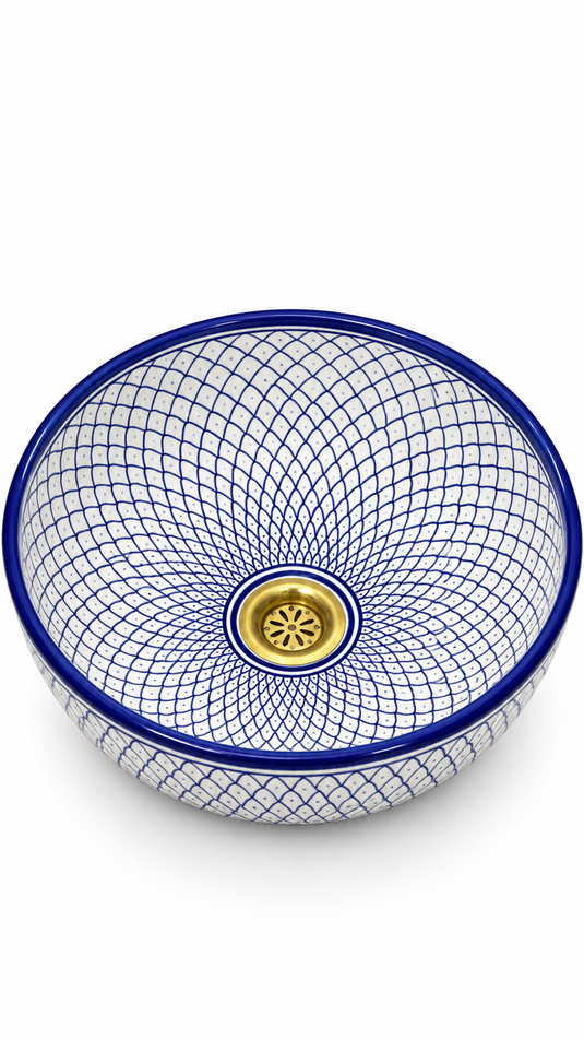 Bassin de poterie marocain minimaliste fait mains