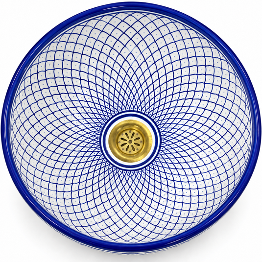 Bassin de poterie marocain minimaliste fait mains