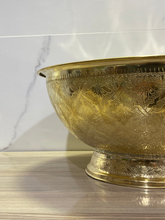 Lavabo marocain en laiton gravé martelé, lavabo en laiton, salle de bain arabe