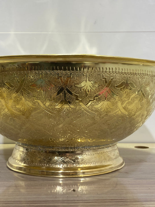 Lavabo marocain en laiton gravé martelé, lavabo en laiton, salle de bain arabe