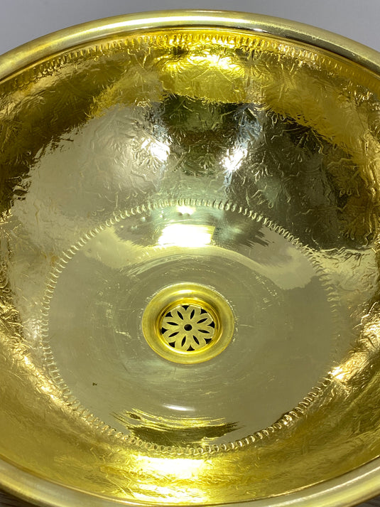 Lavabo marocain en laiton gravé martelé, lavabo en laiton, salle de bain arabe
