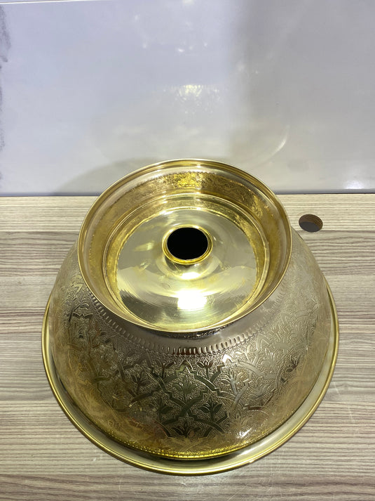 Lavabo marocain en laiton gravé martelé, lavabo en laiton, salle de bain arabe
