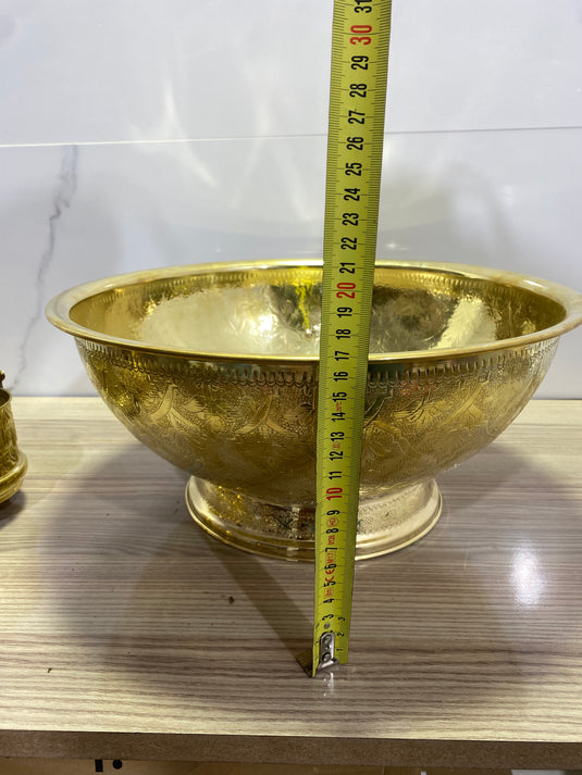Lavabo marocain en laiton gravé martelé, lavabo en laiton, salle de bain arabe