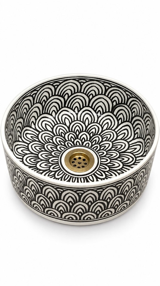 lavabo en céramique de style marocain 100% peint à la main