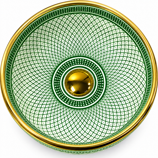 Lavabo marocain Évier en céramique or 14 carats