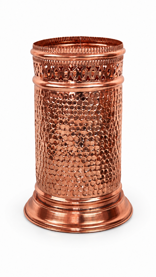 Handmade Hammered Brass Trash Can, Unlacquered Brass Waste Basket for Bathroom