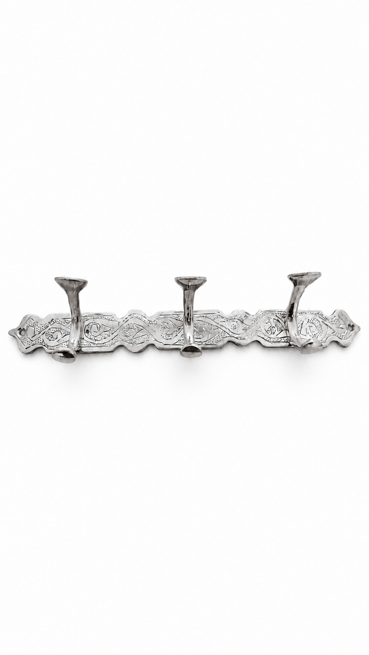 Moroccan Silver-Tone Bathroom Accessories – Handmade Brass 4-Piece Set or Individual Pieces