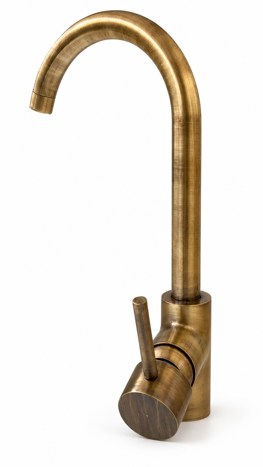 Versatile single-hole unlacquered Brass faucet #04