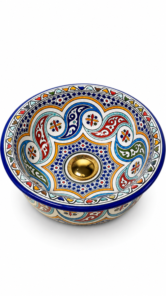 Lavabo Elégance Marocaine 100% Peint à la Main