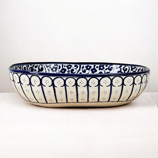 Lavabo de salle de bain ovale peint à la main #001