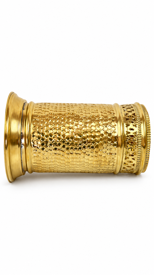 Handmade Hammered Brass Trash Can, Unlacquered Brass Waste Basket for Bathroom