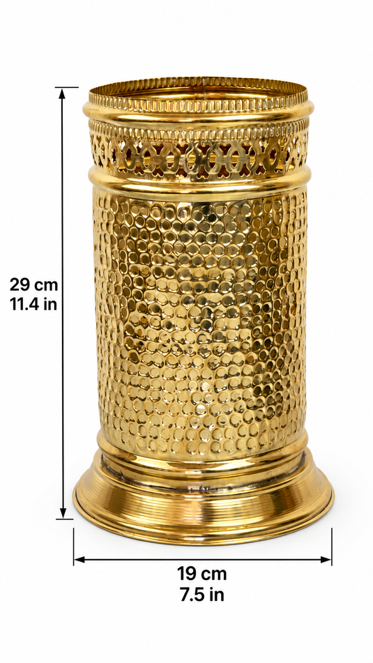 Handmade Hammered Brass Trash Can, Unlacquered Brass Waste Basket for Bathroom