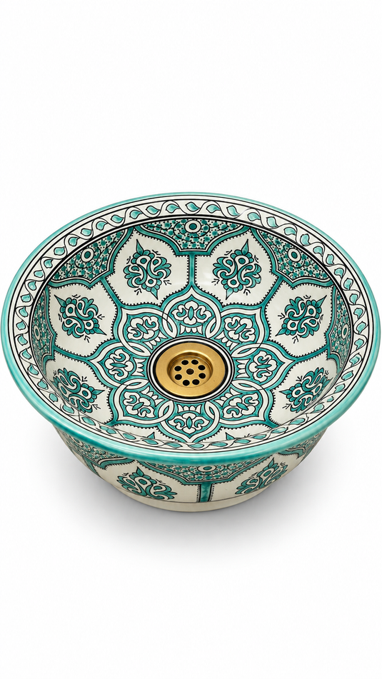Bassin de poterie marocain minimaliste de luxe