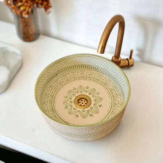 Hand-Painted Bathroom & Kitchen Sink - Moroccan Sink