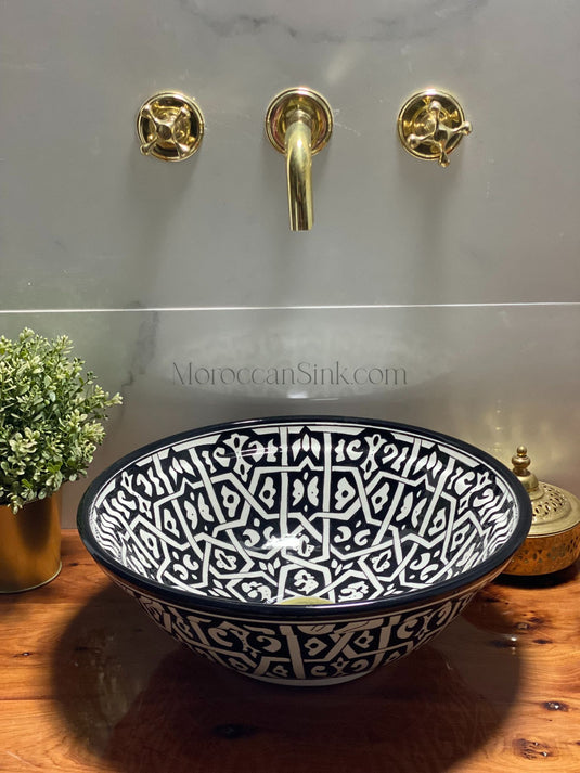 Ceramic Washbasin - Mid Century Modern Bathroom Sink - Moroccan Sink