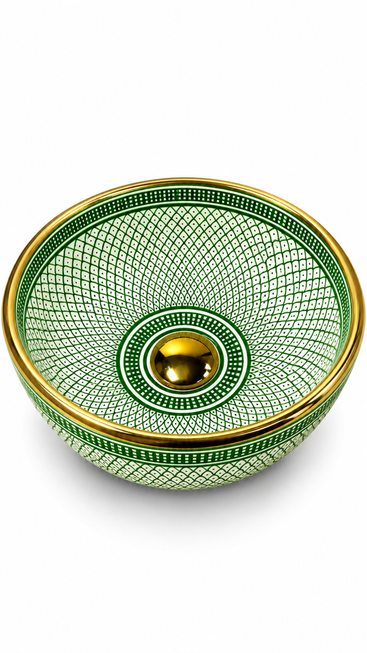 Lavabo marocain Évier en céramique or 14 carats