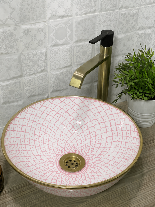 Moroccan Gold Handpainted Sink