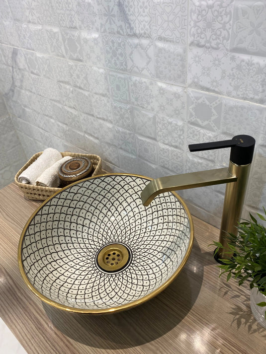 Moroccan Gold Handpainted Sink - Moroccan Sink