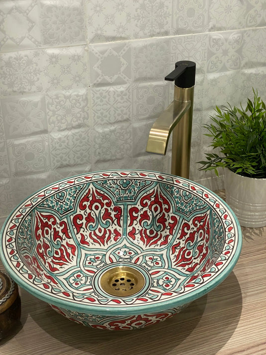 Unique bathroom vanity Pottery Sink - Moroccan Sink