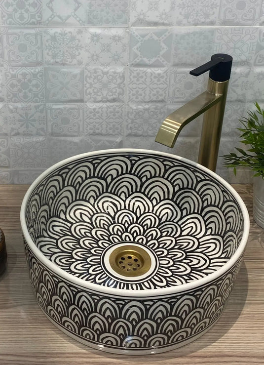 Moroccan Ceramic Hand Painted Washbasin - Moroccan Sink