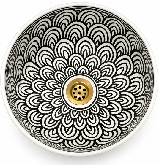 lavabo en céramique de style marocain 100% peint à la main