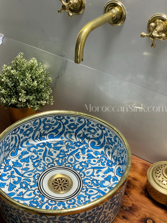 moroccan handmade sink brass