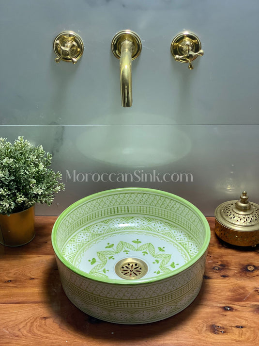 green handmade sink