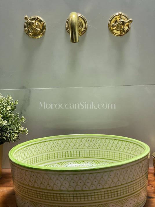 green washbasin