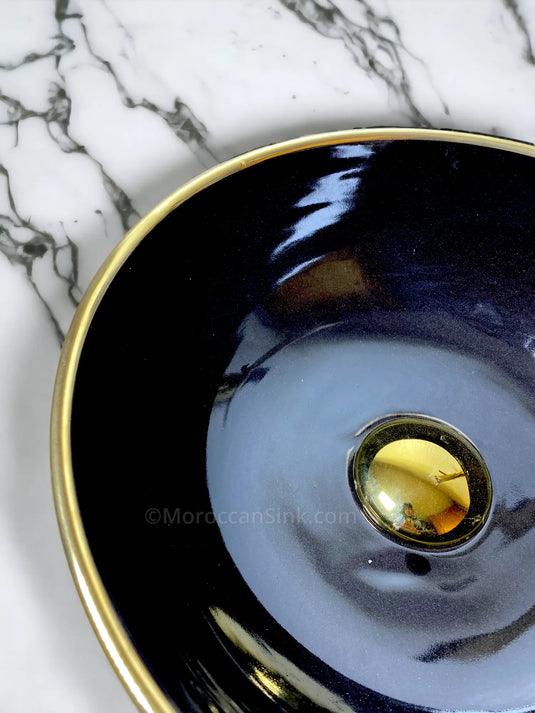 Moroccan 14K GOLD Uni Color Black Sink - Moroccan Sink