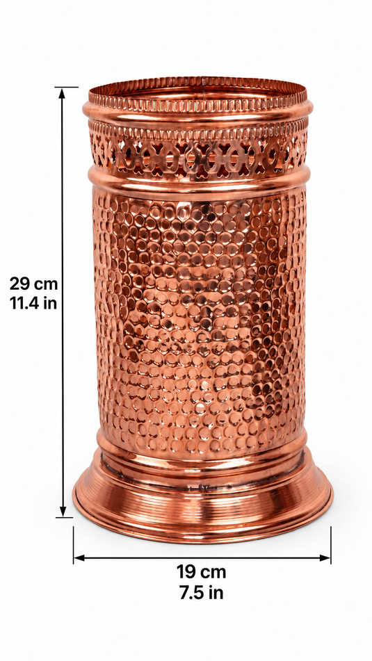 Handmade Hammered Brass Trash Can, Unlacquered Brass Waste Basket for Bathroom