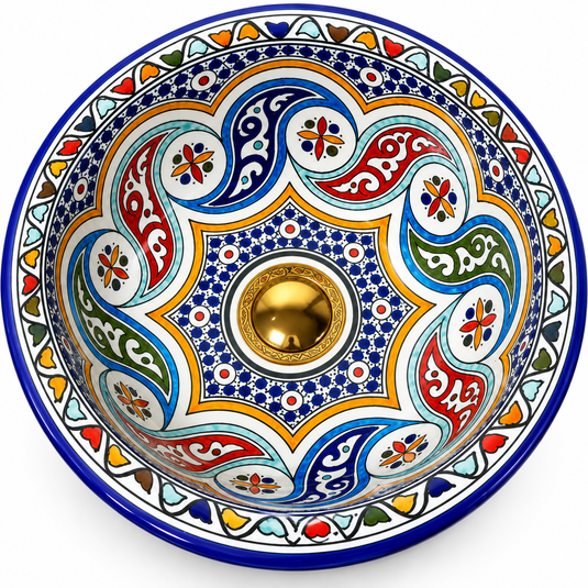 Lavabo Elégance Marocaine 100% Peint à la Main