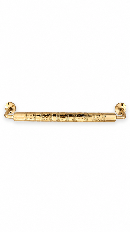 Moroccan Brass Bathroom Accessories Set of 6 – Engraved Towel Bar, Hooks, Soap Dish & Cup Holder