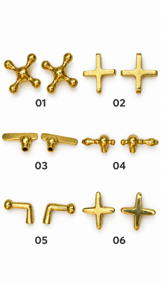 Three-Hole Deck-Mounted Brass Bathroom Vanity Faucet
