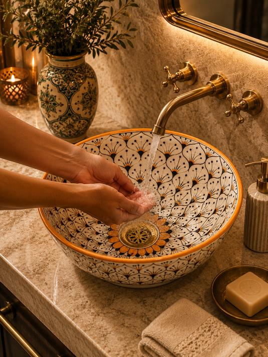 Hand-Painted Ceramic Sink
