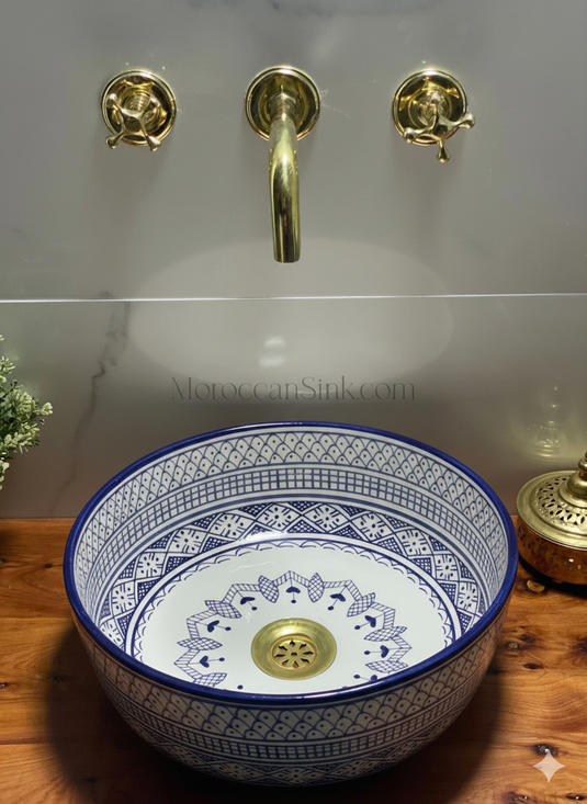 Bathroom Vessel Sink Hand-Painted Bathroom Mid Century Modern Bowl Sink Lavatory