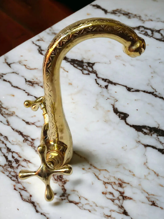 Moroccan Brass Faucet Handmade Engraved Design MoroccanSink