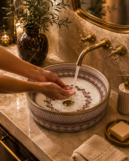 Kingly Brown Moroccan Bathroom and Kitchen Sink