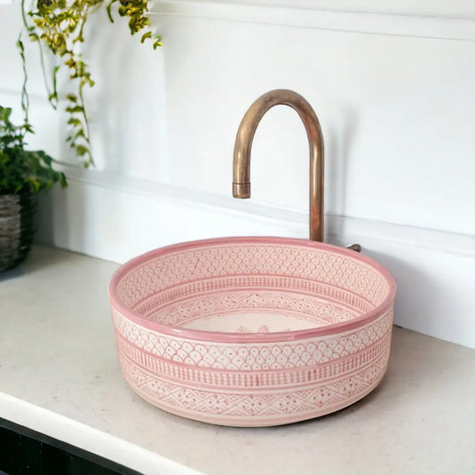 Pink Bathroom & Kitchen Round Washbasin - Moroccan Sink