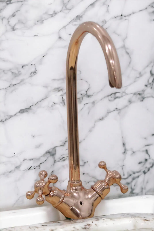 Red copper faucet handmade with luxurious patina color #05 MoroccanSink