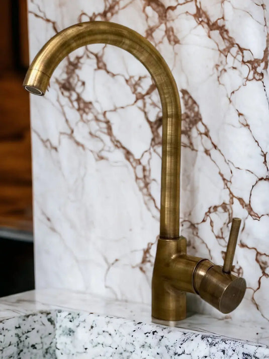 Versatile single-hole unlacquered Brass faucet #04 MoroccanSink