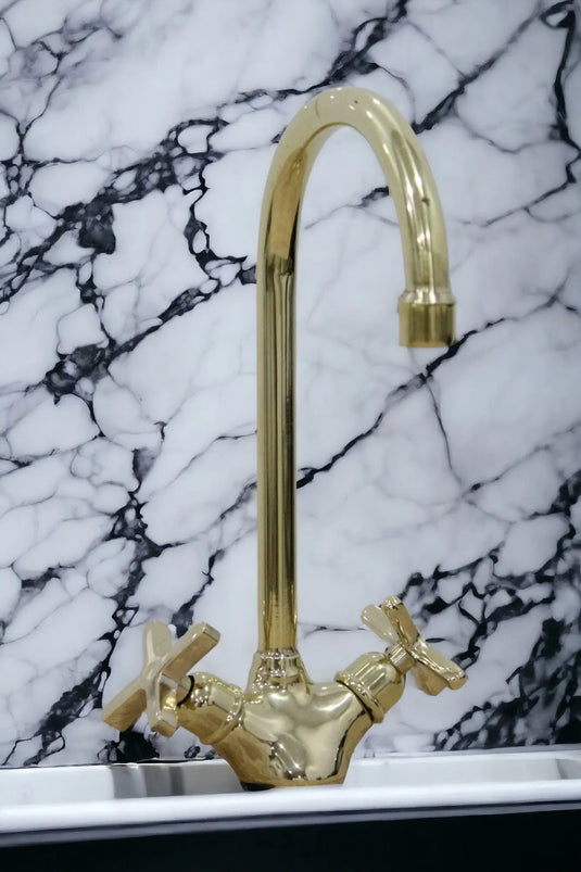 Handmade Brass Countertop Faucet Unlacquered Patina Finish #06 MoroccanSink