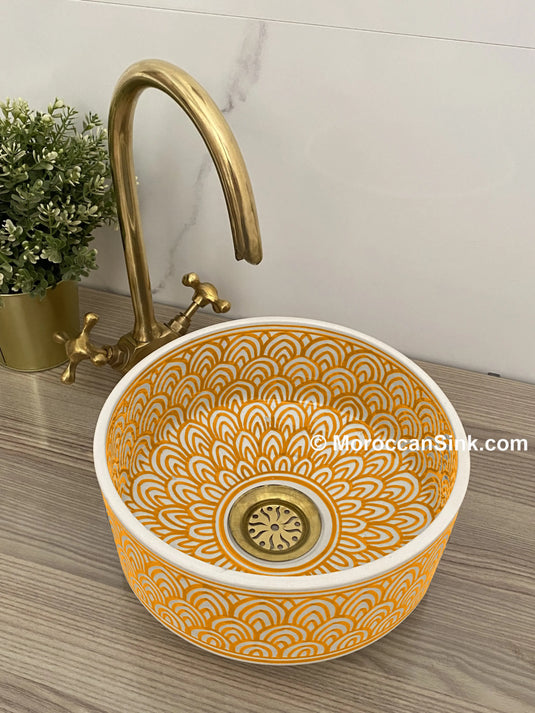 Moroccan Ceramic Hand Painted Washbasin - Moroccan Sink