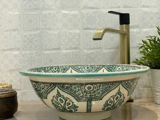 Luxury Minimalist Moroccan Pottery Basin - Moroccan Sink