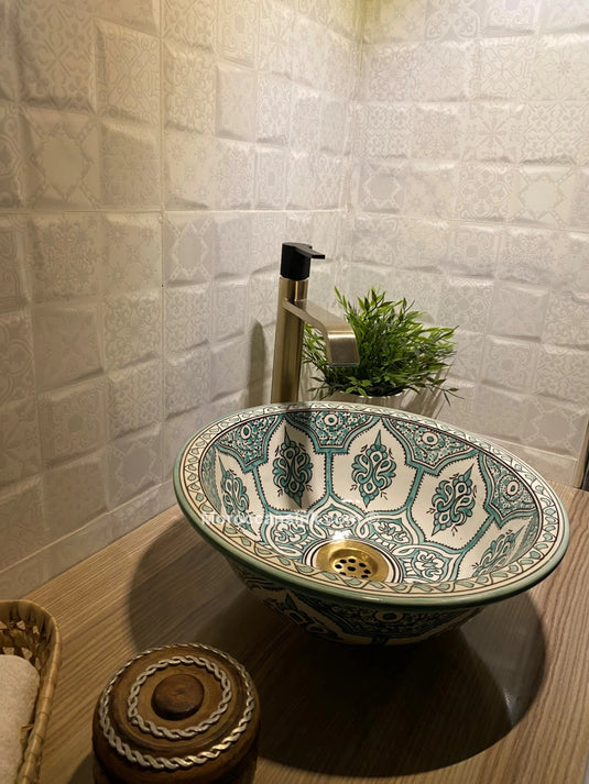 Luxury Minimalist Moroccan Pottery Basin - Moroccan Sink