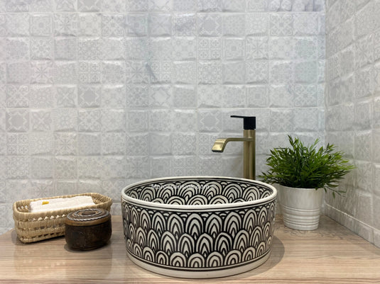 Moroccan Ceramic Hand Painted Washbasin - Moroccan Sink