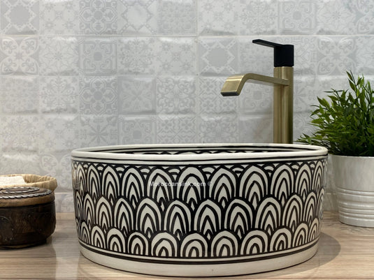 Moroccan Ceramic Hand Painted Washbasin - Moroccan Sink