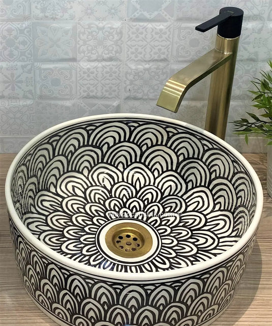 Moroccan Ceramic Hand Painted Washbasin - Moroccan Sink