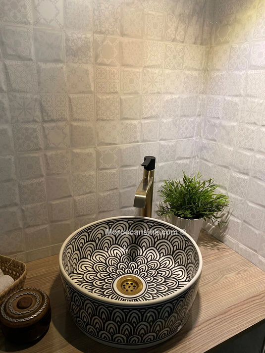 Moroccan Ceramic Hand Painted Washbasin - Moroccan Sink