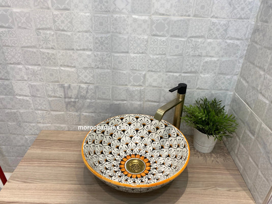 Hand-Painted Ceramic Sink - Moroccan Sink